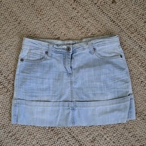 Vintage Light Wash Denim Mini Skirt